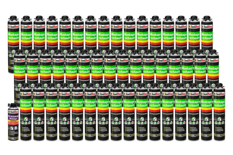 None Fenster SET Pistolenschaum 48 x 750 ml Schall Schaumpistole Wärmedämmung, Pistolenschaum 48 x 750 ml + 1 Reiniger 500ml von None