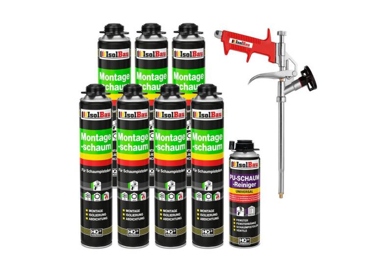 None Fenster SET Pistolenschaum 7 x 750 ml Bauschaum Montageschaum Reiniger, PCV-Profile Holz Holzwerkstoffe Ziegelsteine Beton Gips Metall von None