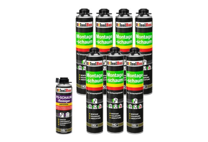 None Fenster SET Pistolenschaum 7 x 750 ml Montageschaum B2 Schaumpistole, Pistolenschaum 7 x 750 ml + 1 Reiniger 500ml von None