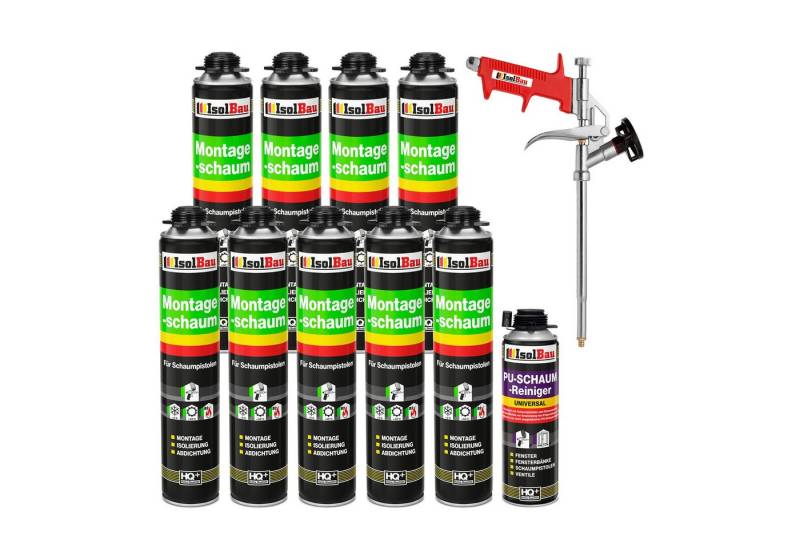 None Fenster SET Pistolenschaum 9 x 750 ml + Schall Schaumpistole Wärmedämmung, PCV-Profile Holz Holzwerkstoffe Ziegelsteine Beton Gips Metall von None