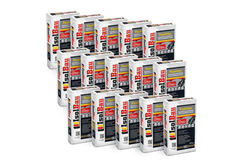 None Fliesenkleber Flexkleber C2TES1 Fliesenkleber 15 x 25 kg Flexmörtel Frostsicher, Klasse C2TES1 OSB- und Spanplatten, Ölfarben, Fliese auf Fliese von None