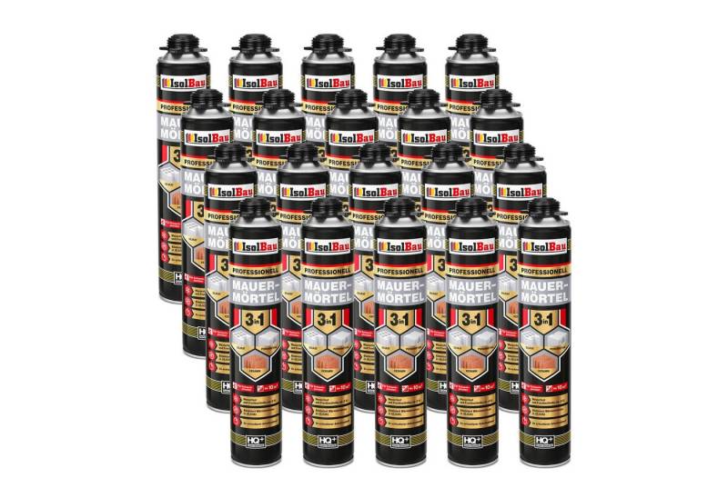 None Mörtel Mauermörtel Pistolenschaum 20 x 750ml Montageschaum Klebeschaum 3in1, 2x schnelleres Mauern im Vergleich zur herkömmlichen Methode von None