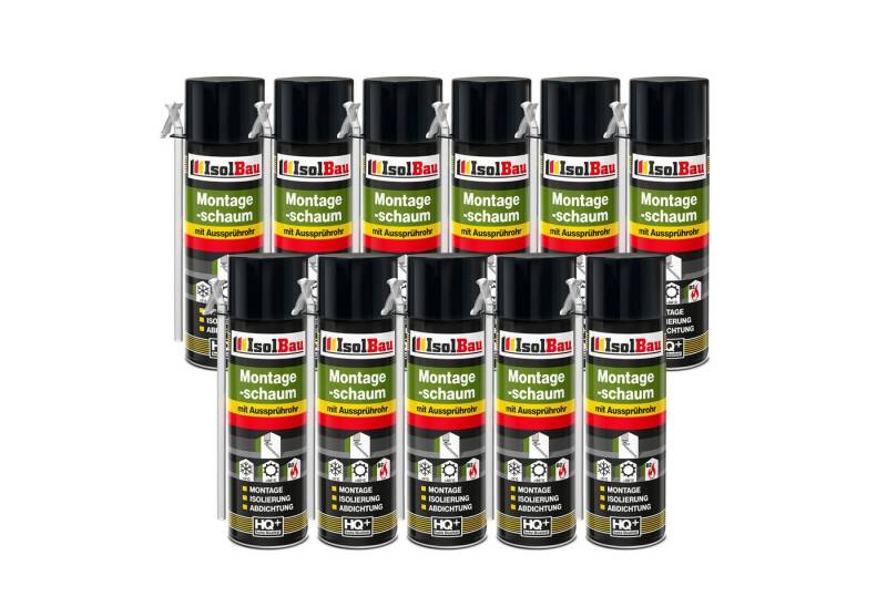 None Montagekleber Montageschaum 11 Dose 500 ml mit Aussprührohr Isolierung Montage, PCV-Profile Holz und Holzwerkstoffe Ziegelsteine Beton Gipsund Metall von None