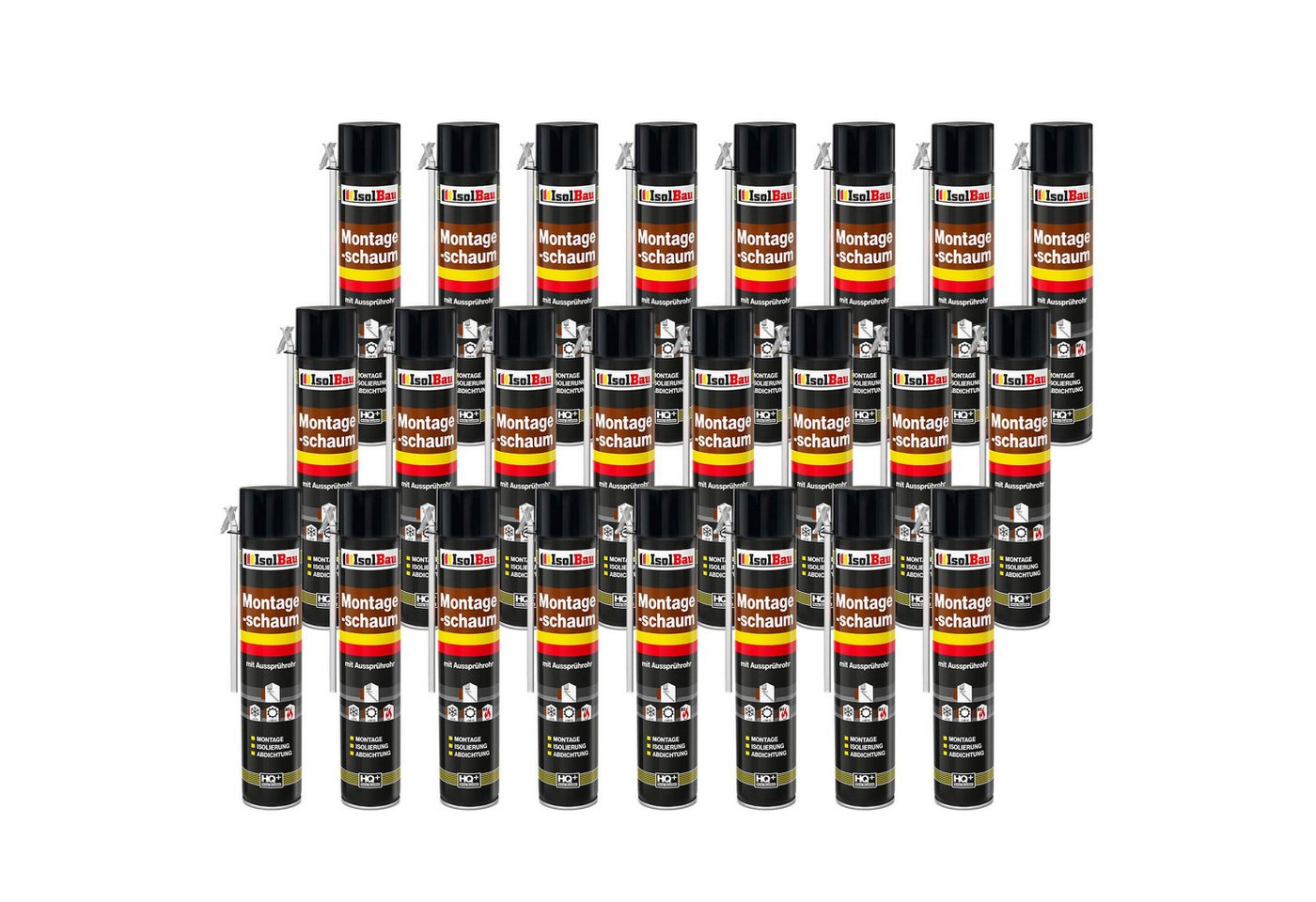 None Montagekleber Montageschaum 24 Dose 750 ml PU-Montageschaum, Montage, Isolierung, PCV-Profile Holz und Holzwerkstoffe Ziegelsteine Beton Gipsund Metall von None