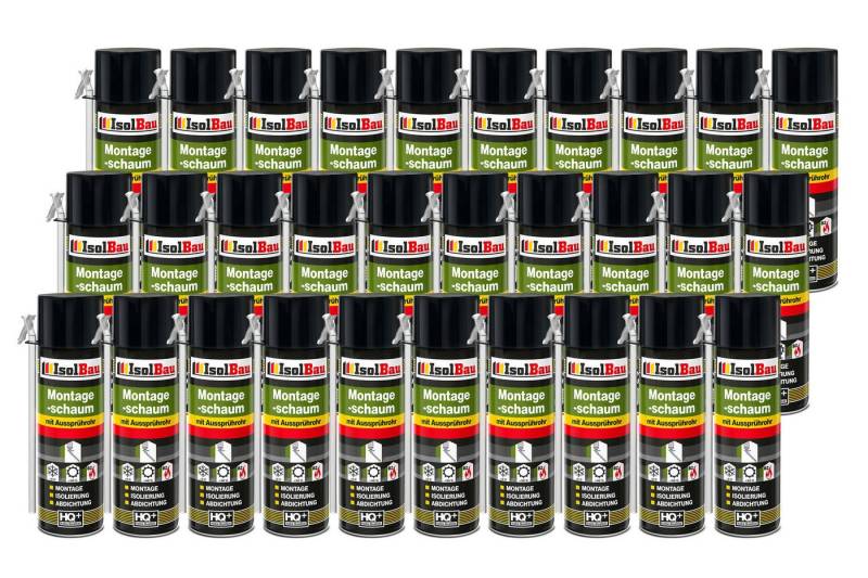 None Montagekleber Montageschaum 30 Dose 500 ml PU Schaum mit Aussprührohr, Isolierung, PCV-Profile Holz und Holzwerkstoffe Ziegelsteine Beton Gipsund Metall von None