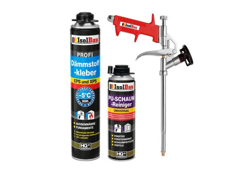 None Montagekleber SET Dämmstoffkleber 1x750 ml PU-Klebeschaum Perimeterkleber Reiniger, Rasches und zuverlässiges Ausrichten der Dämm- u.Trockenbauplatten von None