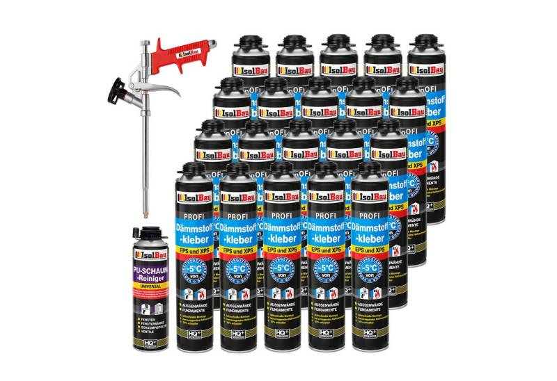 None Montagekleber SET Dämmstoffkleber 20 x 750 ml PU-Klebeschaum Perimeterkleber, Rasches und zuverlässiges Ausrichten der Dämm- u.Trockenbauplatten von None