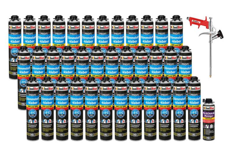 None Montagekleber SET Dämmstoffkleber 36 x 750 ml PU-Klebeschaum Perimeterkleber, Rasches und zuverlässiges Ausrichten der Dämm- u.Trockenbauplatten von None
