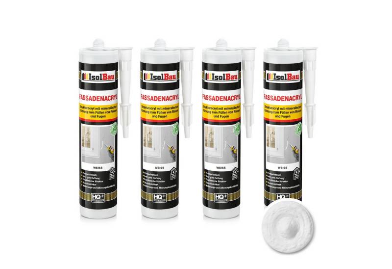 None Spachtelmasse Fassadenacryl Strukturacryl 4 x 300ml Acryl-Dichtstoff mit Körnung, Putz, Beton, Gasbeton, Gipskarton, Faserzement, Stein und Holz von None
