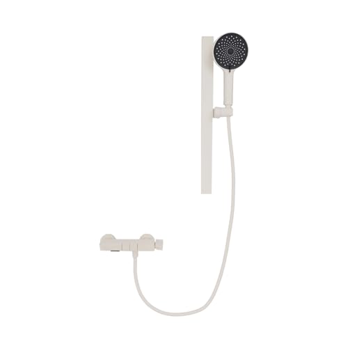 Bad-Duschsystem mit Handbrause, Duschbrause, Duschsystem für Badewannen, 60cm Brausestange, Mischbatterie für Badewanne, Brauseschlauch und Halterung (Weiß) von NoneDanGee
