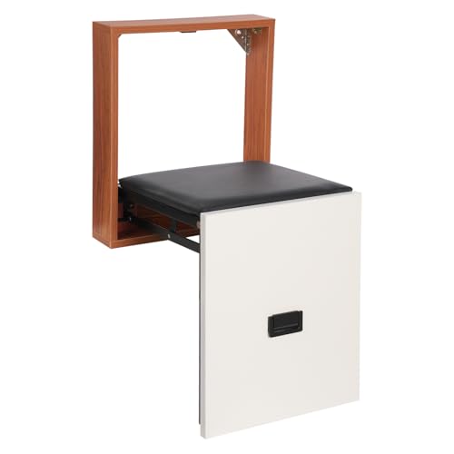 NoneDanGee Faltbarer Wandhocker, Unsichtbarer Schuhwechsel Hocker, Schuhe Wechselhocker, Hilfsfußhocker, Klappschuhhocker für Eingangsbereiche, bis 150kg (Holz) von NoneDanGee