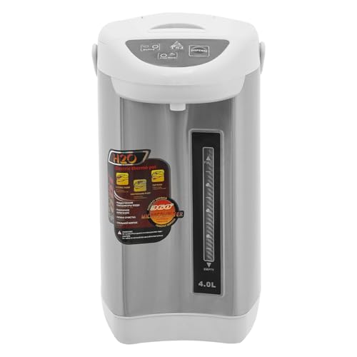 Thermopot 4 Liter, Edelstahl Heißwasserspender, Wasserkocher Anti-Trockenbrenner-Funktion, Wasserspender Dispender, 750W Thermoskanne, Drei Auslassmodi (Grau) von NoneDanGee
