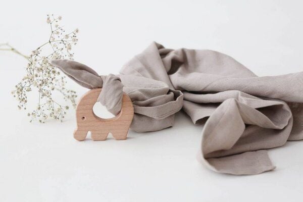 Schnuffeltuch Musselin Holz *Greifling* 10 Farben | Bio Baumwolle | NoniKids Berlin von NoniKids Berlin