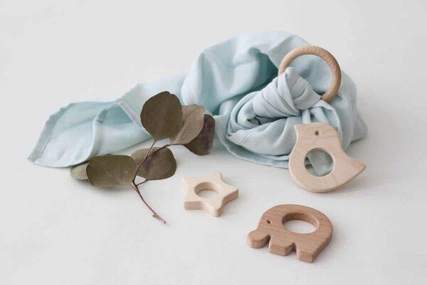 Schnuffeltuch Musselin Holz *Greifling* 10 Farben | Bio Baumwolle | NoniKids Berlin von NoniKids Berlin