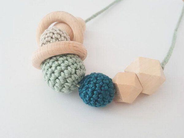Stillkette Mamakette Holz 10 Farben | Bio Baumwollgarn | NoniKids Berlin von NoniKids Berlin