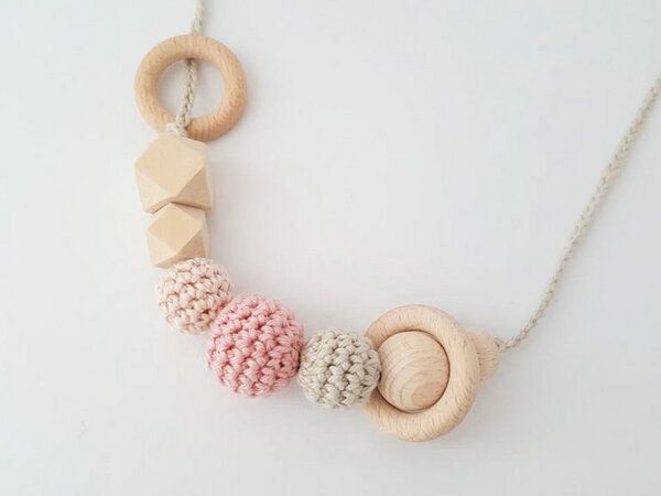 Stillkette Mamakette Holz 10 Farben | Bio Baumwollgarn | NoniKids Berlin von NoniKids Berlin