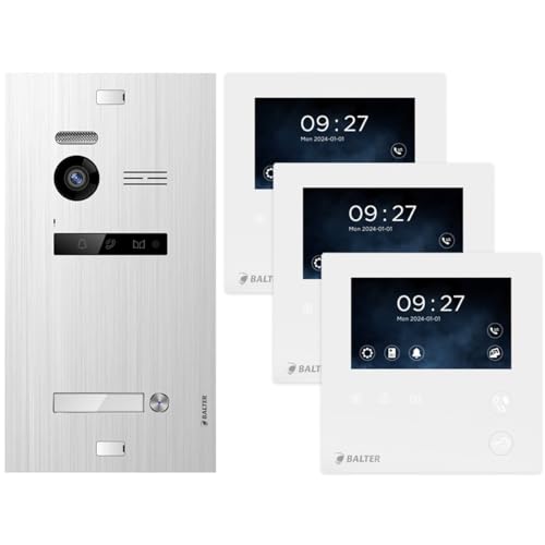 Balter EVO Gegensprechanlage mit Kamera und Klingel für 1 Familienhaus Haustür, Video Türsprechanlage kabelgebunden mit Türklingel und 3X 4.3 Zoll Mini Monitor 2-Draht Sprechanlage Set Balter EVO Gegensprechanlage mit Kamera und Klingel für 1 Familienhaus Haustür, Video Türsprechanlage kabelgebunden mit Türklingel und 3X 4.3 Zoll Mini Monitor 2-Draht Sprechanlage Set von Nonic