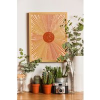 Gebrannte Orange Sonnenkunst, Retro Sonnendruck, Boho Wanddrucke, Minimal Art, Sonnenillustration, Abstrakter Druck, Wanddekor von NoocArtworks