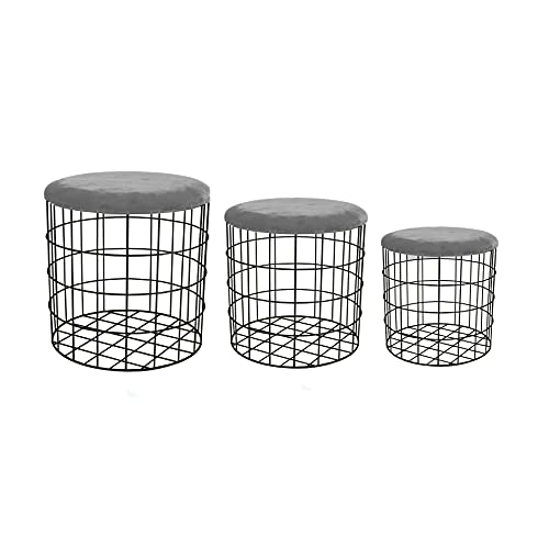 NOOR Living Design Products 77289 Hocker, Metall, Grau, Schwarz, M von NOOR LIVING