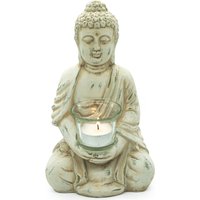 NOOR LIVING Teelichthalter "Buddha" aus Terrakotta, Höhe ca. 24 cm von Noor Living