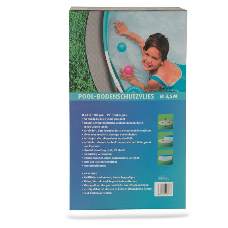 NOOR Poolvlies Ø 3,5m PP-Vlies 140 g/m² grau / für Rundpool bis Ø 3,5 m geeignet von Noor