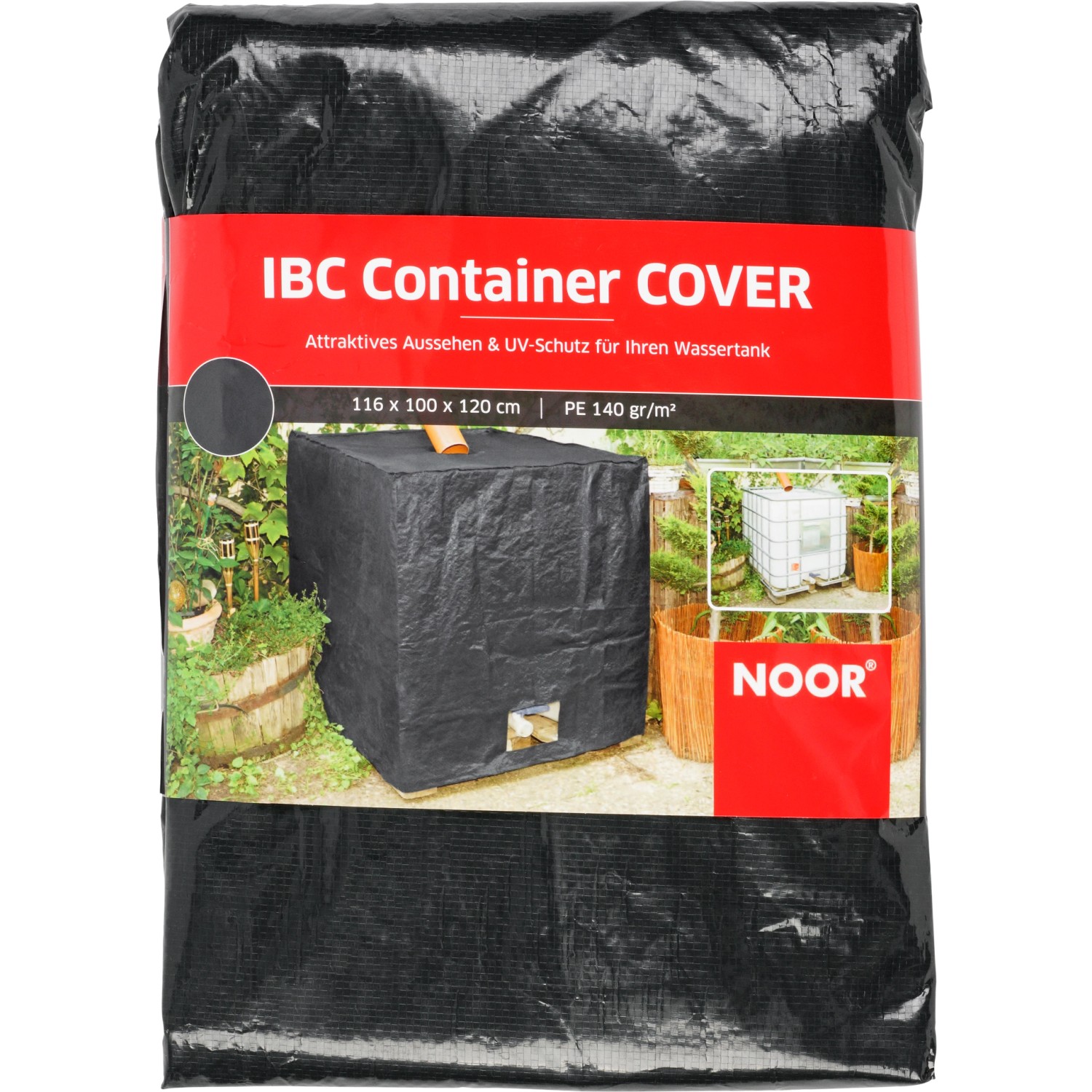 Noor IBC Container Cover Wassertank Abdeckung 120 cm x 116 cm x 100 cm Anthrazit von Noor