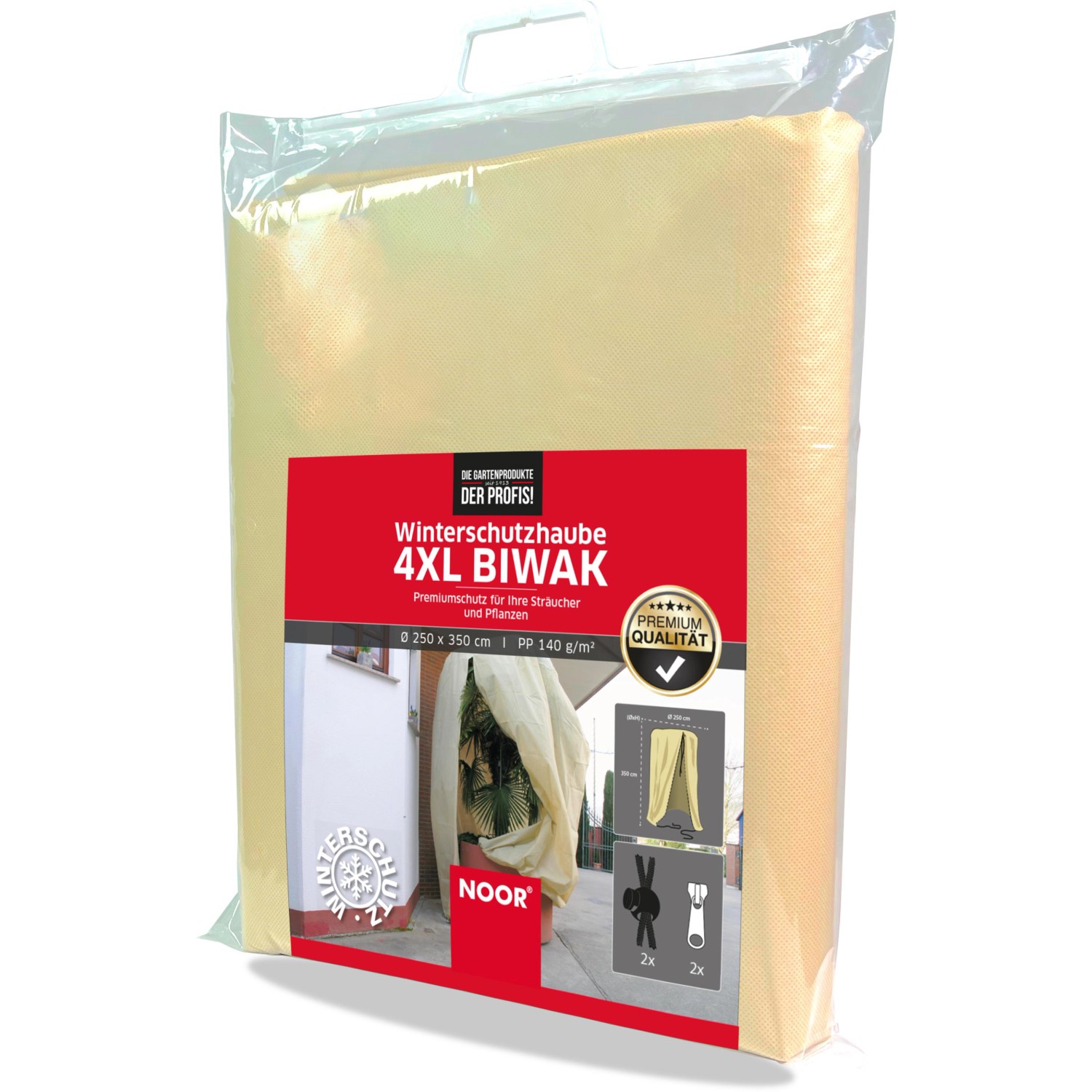 Noor Winterschutzhaube Biwak XXXXL Ø 250 cm x 350 cm Beige 140 g/m² von Noor