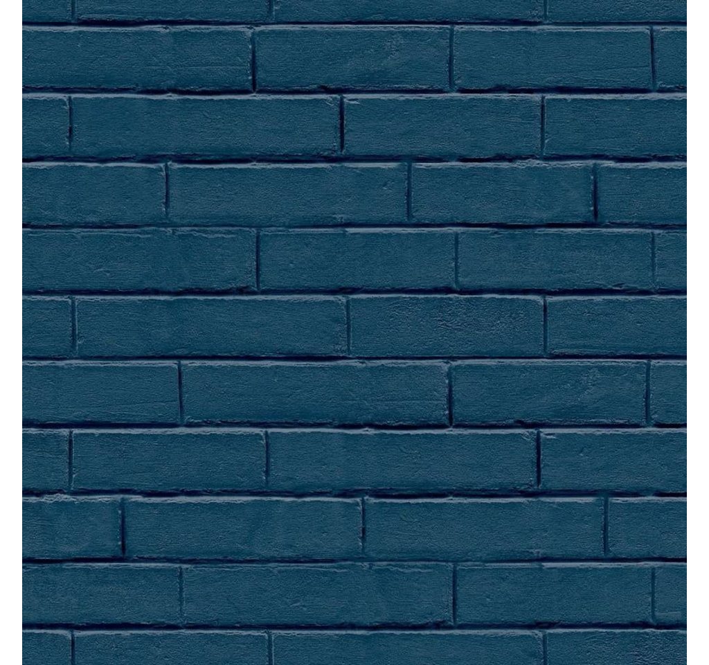 Noordwand Fototapete Tapete Good Vibes Brick Wall Blau, (1 St) von Noordwand