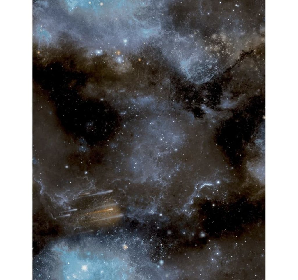 Noordwand Fototapete Tapete Good Vibes Galaxy with Stars Blau und Schwarz, (1 St) von Noordwand