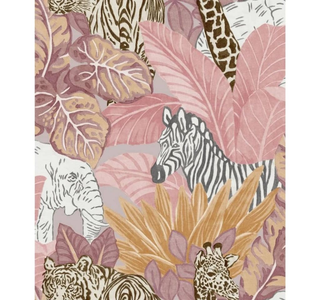 Noordwand Fototapete Good Vibes Tapete Jungle Animals Rosa und Orange, (1 St) von Noordwand