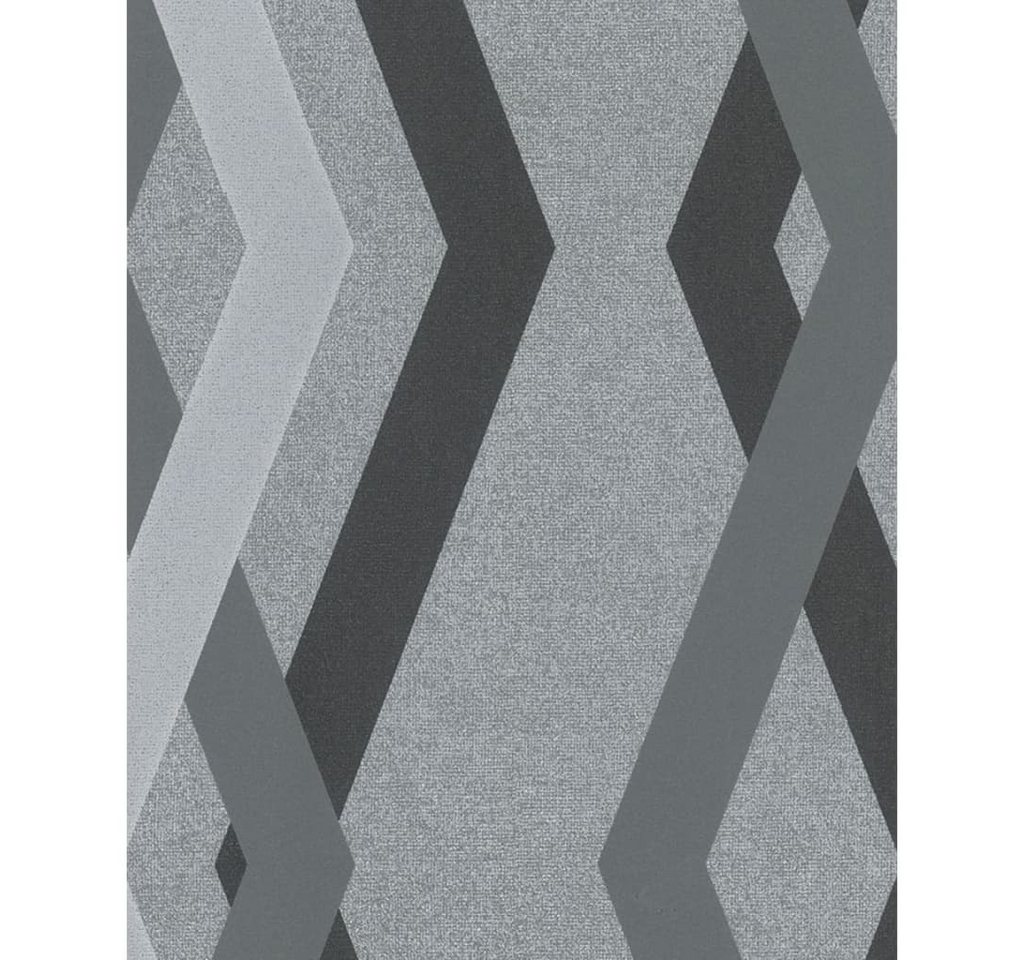 Noordwand Fototapete Tapete Topchic Graphic Lines Diamonds Grau und Schwarz, (1 St) von Noordwand