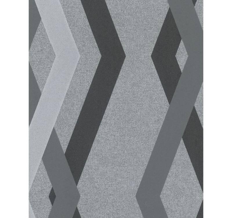 Noordwand Fototapete Tapete Topchic Graphic Lines Diamonds Grau und Schwarz, (1 St) von Noordwand