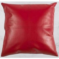 Noor Echtes Lammfell Rot Leder Square Kissenbezug, Geschenk Überwurf Fall Abdeckung, Wohnkultur, Esszimmer Kissenbezug - Sk04 von NoorleatherStore