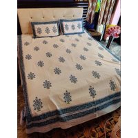 Baumwolle Flachbettlaken Schlafzimmer Dekor Handblock Print King Size Bettlaken Neu Polka Dot Tagesdecke Bettwäsche Überwurf von Noortiedyehub