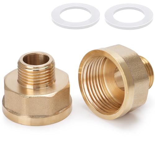 2-Pack Brass AG/IG Reducer Adapter 1/2" Male to 1" Female Thread | 1" FeMale to 1/2" male Thread | Durable Pipe Connection Converter with Rubber Seal for Water/Gas/Liquid Systems 2-Pack Brass AG/IG Reducer Adapter 1/2" Male to 1" Female Thread | 1" FeMale to 1/2" male Thread | Durable Pipe Connection Converter with Rubber Seal for Water/Gas/Liquid Systems von Noosverl