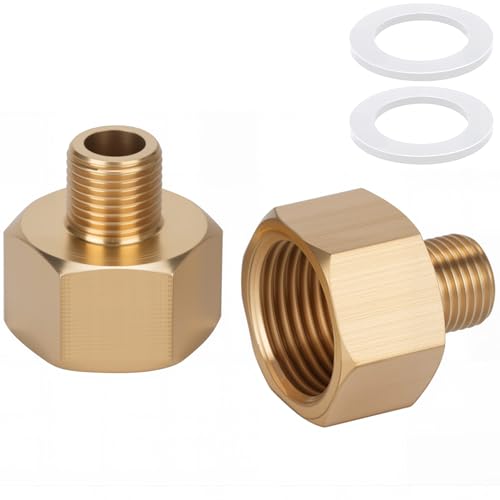 2-Pack Brass AG/IG Reducer Adapter 1/8" Male to 3/8" Female Thread | 3/8" FeMale to 1/8" male Thread | Durable Pipe Connection Converter with Rubber Seal for Water/Gas/Liquid Systems 2-Pack Brass AG/IG Reducer Adapter 1/8" Male to 3/8" Female Thread | 3/8" FeMale to 1/8" male Thread | Durable Pipe Connection Converter with Rubber Seal for Water/Gas/Liquid Systems von Noosverl