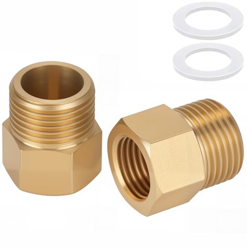 2-Pack Brass AG/IG Reducer Adapter 3/8" Male to 1/4" Female Thread | 1/4" FeMale to 3/8" male Thread | Durable Pipe Connection Converter with Rubber Seal for Water/Gas/Liquid Systems 2-Pack Brass AG/IG Reducer Adapter 3/8" Male to 1/4" Female Thread | 1/4" FeMale to 3/8" male Thread | Durable Pipe Connection Converter with Rubber Seal for Water/Gas/Liquid Systems von Noosverl