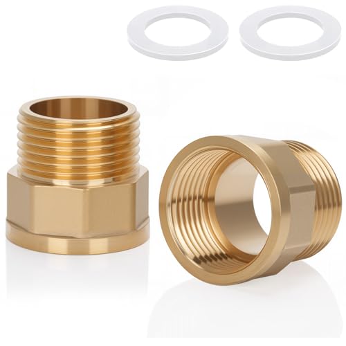 Noosverl 2-Pack Brass AG/IG Reducer Adapter 1 Zoll Reduzierstück Thread | Durable Pipe Connection Converter with Rubber Seal for Water/Gas/Liquid Systems Noosverl 2-Pack Brass AG/IG Reducer Adapter 1 Zoll Reduzierstück Thread | Durable Pipe Connection Converter with Rubber Seal for Water/Gas/Liquid Systems von Noosverl