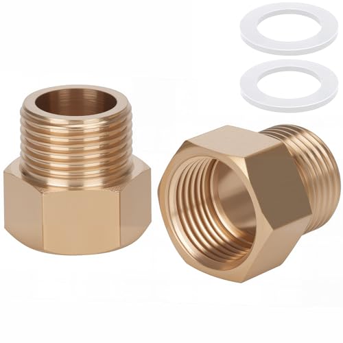 Noosverl 2-Pack Brass AG/IG Reducer Adapter 3/8 Zoll Reduzierstück Thread | Durable Pipe Connection Converter with Rubber Seal for Water/Gas/Liquid Systems Noosverl 2-Pack Brass AG/IG Reducer Adapter 3/8 Zoll Reduzierstück Thread | Durable Pipe Connection Converter with Rubber Seal for Water/Gas/Liquid Systems von Noosverl
