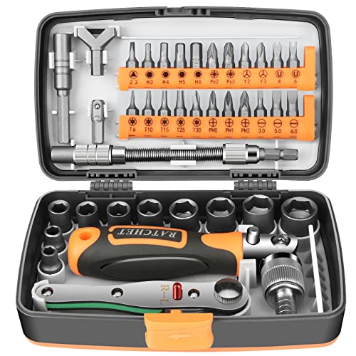 Noosverl 38-tlg 1/4 Zoll Ratsche Werkzeugset, Umschaltknarre, Ratschenschlüssel-Satz, Ratcheting, Schraubendreherbits Sockets Set, Ratschenkasten Klein Noosverl 38-tlg 1/4 Zoll Ratsche Werkzeugset, Umschaltknarre, Ratschenschlüssel-Satz, Ratcheting, Schraubendreherbits Sockets Set, Ratschenkasten Klein von Noosverl