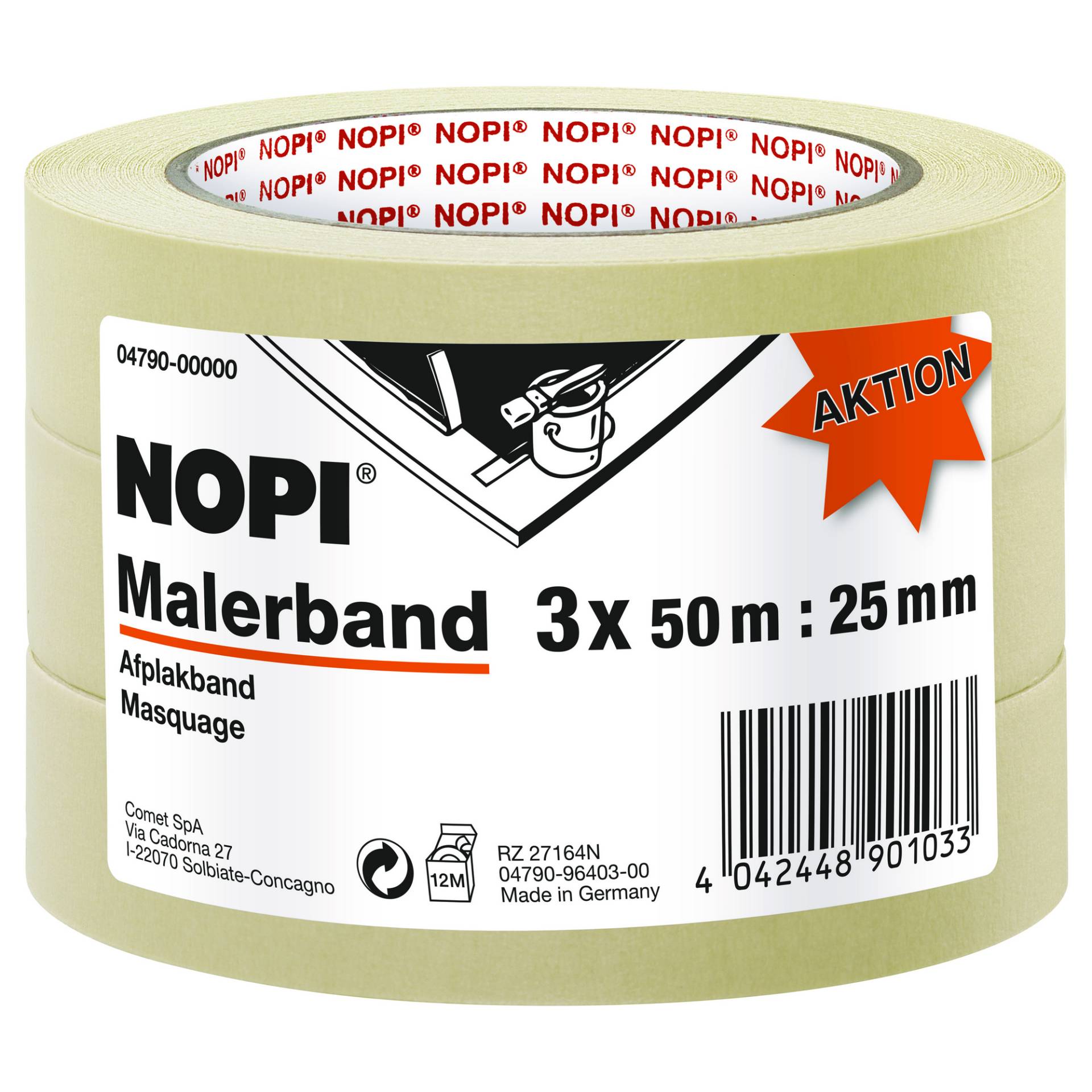 Nopi Malerkrepp 3er-Pack 50 m braun von Nopi
