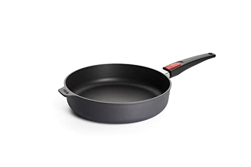 Woll Diamond Lite Hochrandpfanne - Induktiv -, Ø 28 cm, 7 cm hoch, mit abnehmbarem Stiel - Geeignet für alle Herdarten, Aluminiumguss, Antihaft-Versiegelung, backofenfest, anthrazit von Woll