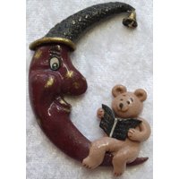 Mondbär, Mond, Weihnachten, Weihnachtsgeschenk, Polymer Clay Kunst, Polymerclay Schmuck, Geschenkidee Zu Weihnachtsdekoration Mondbär, Mond, Weihnachten, Weihnachtsgeschenk, Polymer Clay Kunst, Polymerclay Schmuck, Geschenkidee Zu Weihnachtsdekoration von NorbiKunst