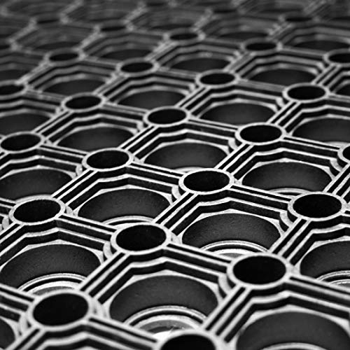 Fussmatte Gummi, 1,0 m x 1,5 m, Stärke: 23mm, Ringmatte (Typ 13) von Nord-Industriegummi