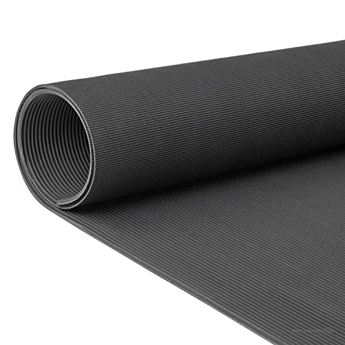 Nord-Industriegummi - Gummimatte Feinriefen - Anti-Rutsch Gummiläufer fein gerippt - 7m² Feinriefenmatte 1,0 x 7,0m, Stärke: 3mm, Schwarz - Als Schutzmatte, Bodenbelag, Kabelschutzmatte von Nord-Industriegummi