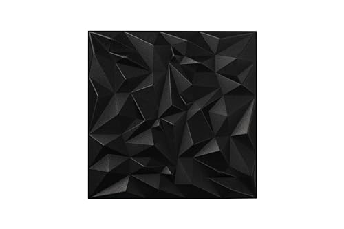 Nord Plus - Wandpaneele aus Styropor 3D Paneele für Decke Dekor Wandverkleidung Paneele (Schwarzer Kristall, 12) von Nord Plus