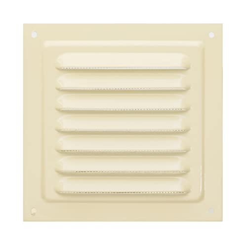 12,5 x12,5cm Metalllüftungsgitter Lüftungsgitter aus Metall Gitter mit Insektennetz Ventilation Abluft Zuluft (12,5x12,5cm, Beige) von NordBorn