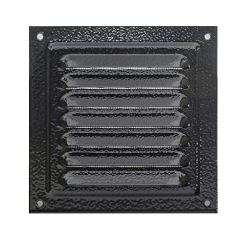 12,5 x12,5cm Metalllüftungsgitter Lüftungsgitter aus Metall Gitter mit Insektennetz Ventilation Abluft Zuluft (12,5x12,5cm, Schwarz) von NordBorn