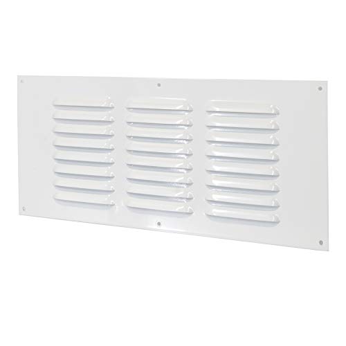 Metalllüftungsgitter Gitter Belüftung Entlüftung (35x15cm, Weiß) von Nordborn