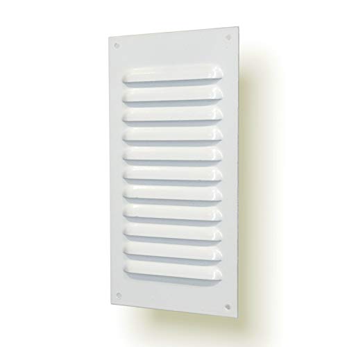 Metalllüftungsgitter Gitter Belüftung Entlüftung (10x20cm, Weiß) von Nordborn